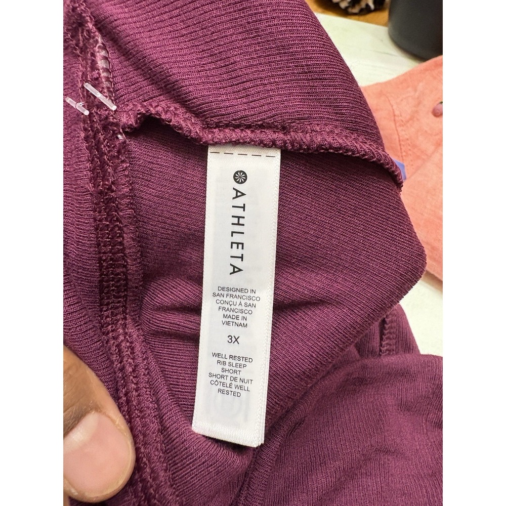 Athleta 3x‎ Well Rested Rib Sleep Short NWOT 981370-05 - Picture 3 of 7